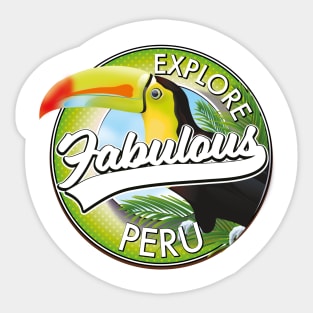 explore fabulous Peru logo Sticker